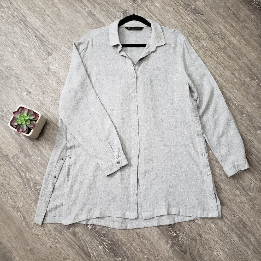 Zara Basic Wool Linen Blend Tunic Size Large